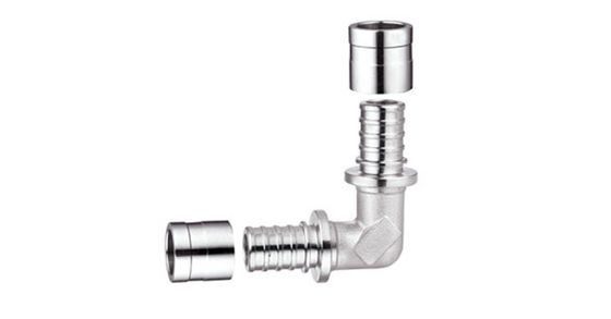Accesorios de tubería Pex de latón forjado Válvula de prensa de latón axial PF4004