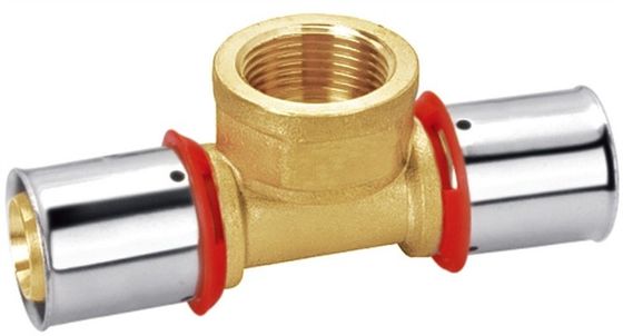 Accesorio en T hembra de compresión de latón de mecanizado personalizado PF3010