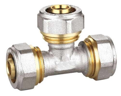 Instalaciones de tuberías de la camiseta del igual PF5006, colocaciones de cobre amarillo Pex Al Pex ISO228/1 roscadas