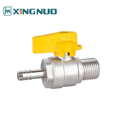 Válvula con rosca masculina Válvula de bolas de gas de latón liso con conector de manguera X Válvula de sellado de PTFE masculina
