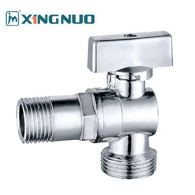 Válvula de bolas de latón Ángulo de gran caudal de baño de inodoro Válvula cromada Conector estándar para aplicaciones de agua