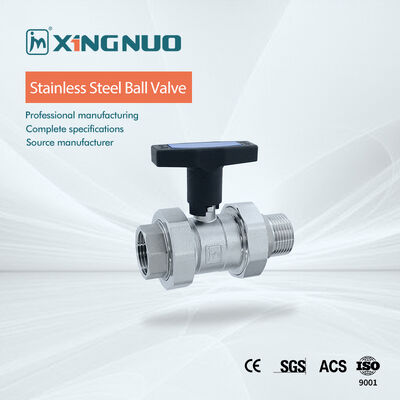 Válvula de bola industrial de acero inoxidable con clasificación de presión de hasta 1000 PSI, sello de PTFE y diseño de bola flotante