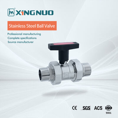 Válvula de bola de acero inoxidable con extremos de conexión con bridas para el rango de temperatura de 20 oC a 200 oC y presión nominal de hasta 1000 PSI con material de sellado de PTFE