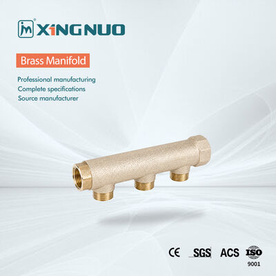Colector de distribución de latón de fácil instalación Configuración rectangular diseñado para aplicaciones de distribución de fluidos duraderas